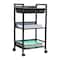 Mind Reader Cart with Covered Compartment, Office Organizer, Storage, 3-Tier, Office, Metal, Black